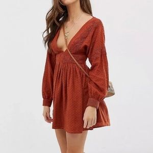 Free People ‘Sugarpie’ Long Sleeve Mini Dress size M